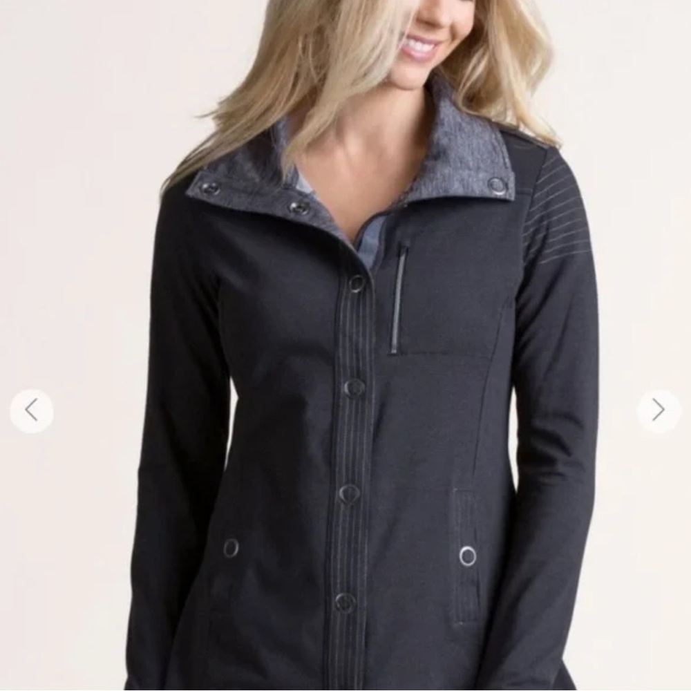 KUHL Women’s Krush Knit Jacket Grey Snap Up Form Fitted Hiking Sweatshirt XS